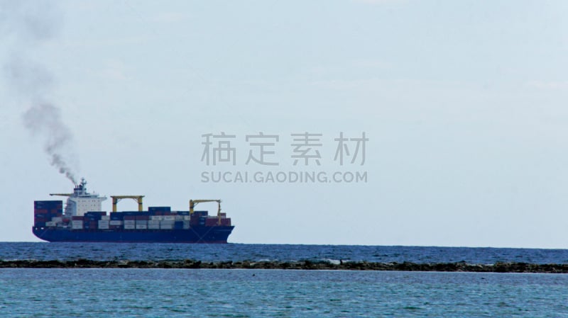 多米尼加共和国,伊斯帕尼奥拉岛,海港,船,海湾,夏天,容器,加勒比海地区,自然,货物集装箱