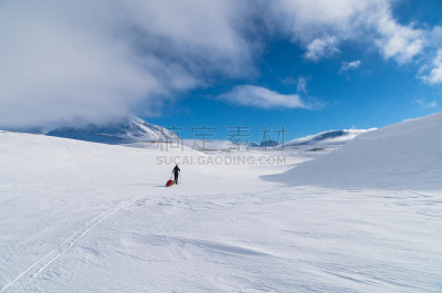 瑞属拉普兰,滑雪运动,十字形,寒冷,瑞典,运动,越野滑雪,极限运动,一个人,云