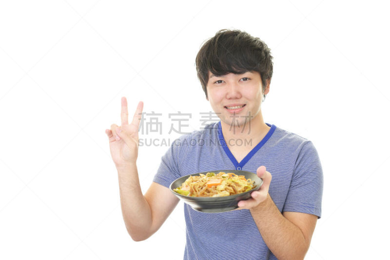 食品,男人,捞面,留白,半身像,水平画幅,膳食,仅成年人,活力,日本人
