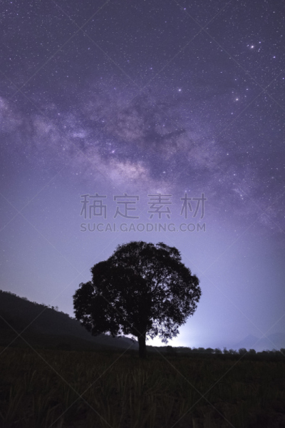 银河系,巴蜀,暗色,一个人,泰国,户外,天空,科学,星系,夜晚