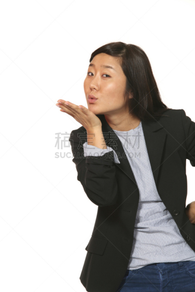 注视镜头,女商人,垂直画幅,美人,白人,仅成年人,日本人,长发,青年人,白色