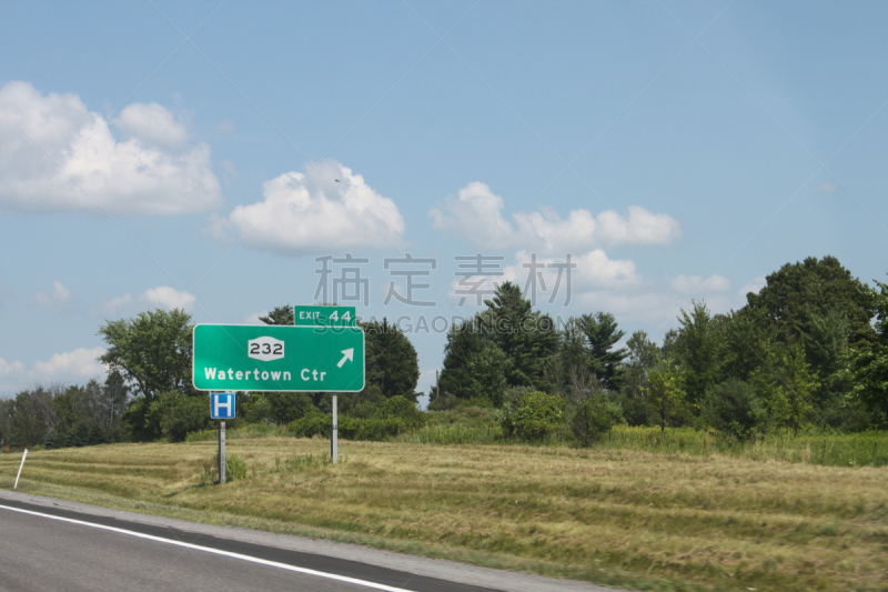 纽约州,水城,天空,美国,水平画幅,云,路,公路,户外,风景