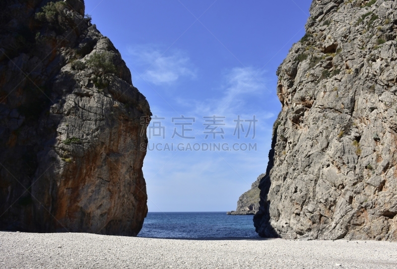 马略卡,岛,西班牙,峡谷,特拉华,sierra de tramuntana,南欧血统,水,天空,水平画幅