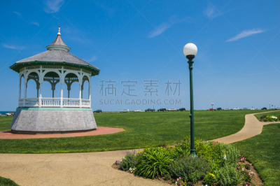 演奏台,脊,橡树,马莎葡萄园,柯德角,美国小镇,水平画幅,无人,夏天,户外
