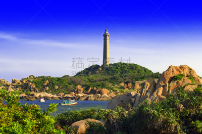 灯塔楼,自然,天空,平顺省,水平画幅,无人,夏天,建筑外部,户外,船