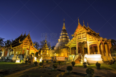 帕辛寺,清迈省,泰国,拉那风景饭店,寺庙,当地著名景点,僧院,天空,灵性,水平画幅