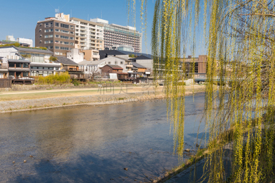 鸭川,京都府,日本,桥,都市风景,三条大桥,近畿区域,天空,水平画幅,无人