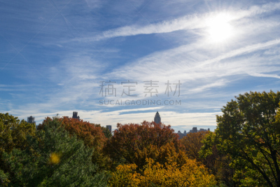 眺望台城堡,中央公园,秋天,季节,中央公园草坪,美景宫,气象站,曼哈顿上西区,罗马式,观测点