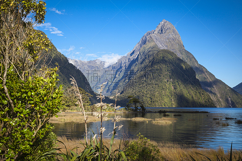 迈特峰,米佛峡湾,新西兰,自然,国家公园,水平画幅,无人,户外,湖,海洋