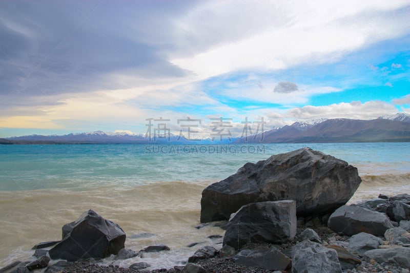 普卡基湖,海滩,自然,水,天空,褐色,气候,水平画幅,地形,岩石