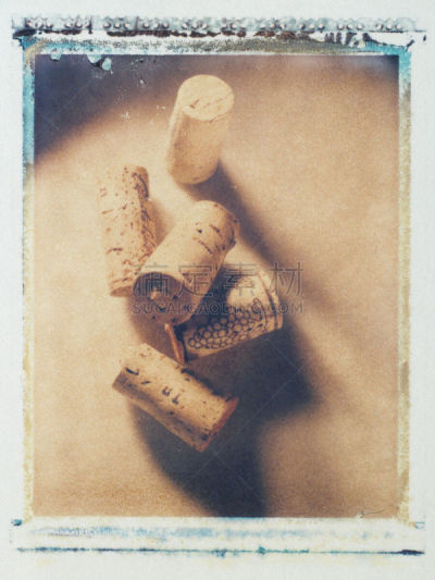 影像转移,软木塞,即时成像,宝丽莱,五个物体,垂直画幅,古董,边框,无人,古老的