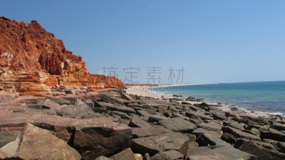 cape leveque,西澳大利亚,自然,半岛,水平画幅,沙子,无人,蓝色,方向,海洋