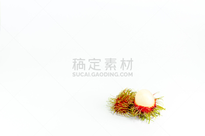 红毛丹,泰国,清新,水果,甜食,白色背景,水平画幅,无人,维生素,生长