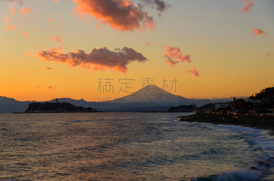 曙暮光,山,富士山,美,水平画幅,无人,日本,户外,云景,著名自然景观