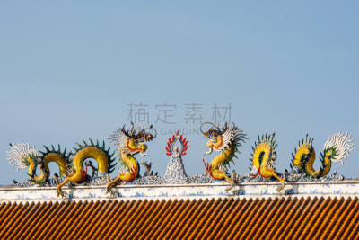 龙,雕像,素攀武里府,古董,水平画幅,无人,纪念品,古老的,户外,大门