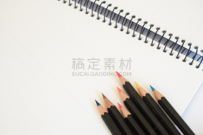 速写本,铅笔,空白的,留白,白色,水平画幅,无人,彩色铅笔,纸,白皮书报告