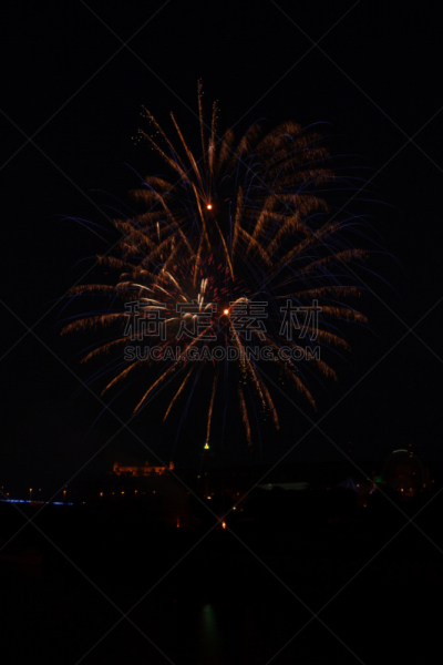 焰火,垂直画幅,伍茨堡,啤酒节,光效果,夜晚,新年,生日,旅游嘉年华,烟