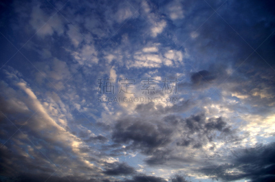天空,蓝色,云,美,水平画幅,纹理效果,巨大的,户外,云景