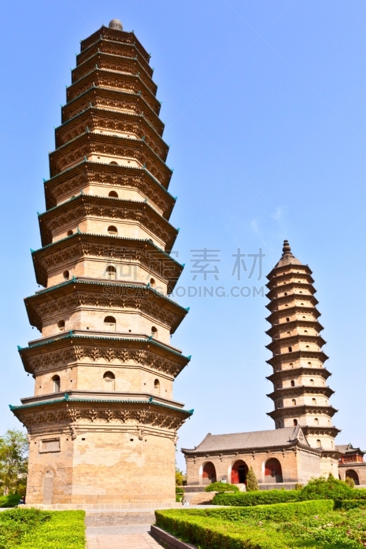 双胞胎,宝塔,太原,山西省,明朝风格,垂直画幅,寺庙,著名景点,摄影