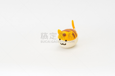 儿童游戏陶土,猫,小屋,一个物体,背景分离,玩具,塑胶,小的,动物,童年