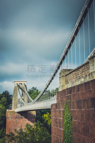 都市风景,克利夫顿吊桥,垂直画幅,悬崖,沟壑,地名,建筑,无人,英格兰,时间