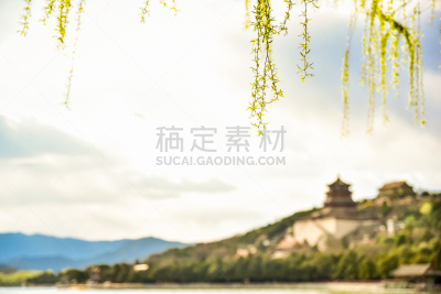 北京,中国,寺庙,颐和园,佛,昆明湖,古代文明,宫殿,云景,远古的
