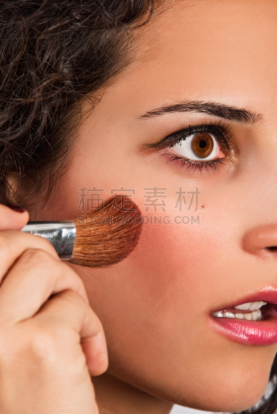 彩妆,女孩,自然美,颧骨,眼线笔,美,水平画幅,美人,脸颊,化妆用品