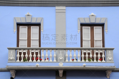 古老的,特内里费岛,阳台,西班牙,拉古娜海滩,洛杉矶县,天空,外立面,水平画幅,无人