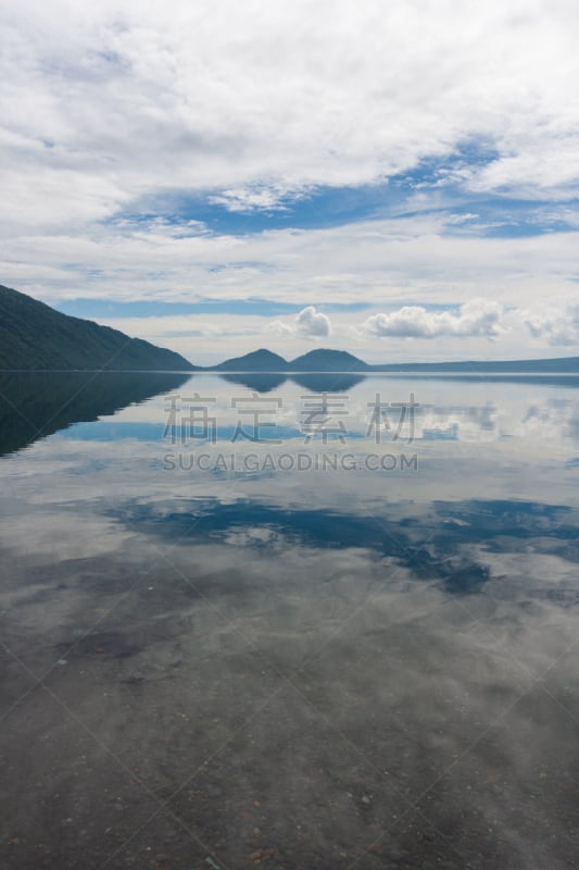 倒影湖,恩尼瓦山,支笏湖冰雪节,活火山,北海道,垂直画幅,天空,高视角,云,无人