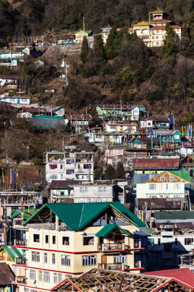 锡金,早晨,北,印度,山,乡村,日光,桨叉架船,水蚤,汉中