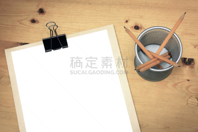 空白的,桌子,木制,白皮书,面无表情,金属夹,荆棘,尖利,金属,文档