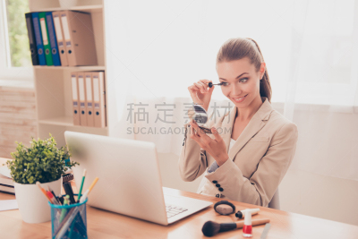 睫毛膏,睫毛,女商人,注视镜头,绘画艺术品,可爱的,青少年,彩妆,化妆用品,经理