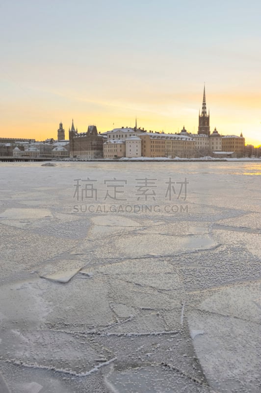 斯德哥尔摩,风景,垂直画幅,水,天空,马拉伦湖,雪,无人,海港