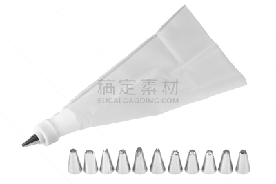 糖衣,管道,纸杯蛋糕,白色背景,生奶油,挤蛋糕袋,钢笔尖,布置,包,倒