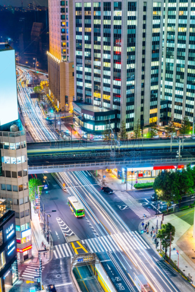 城市,日本,银座,夜晚,东京,城市生活,汽车,城镇景观,交通,曙暮光