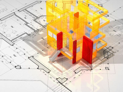 蓝图,建筑,虚拟现实模拟器,建筑业,建筑外部,水晶玻璃器皿,计划书,线框模型,新的,文档