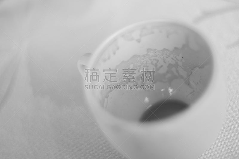 咖啡,水平画幅,无人,饮料,黑色,白色,热,空的,2015年,黑白图片