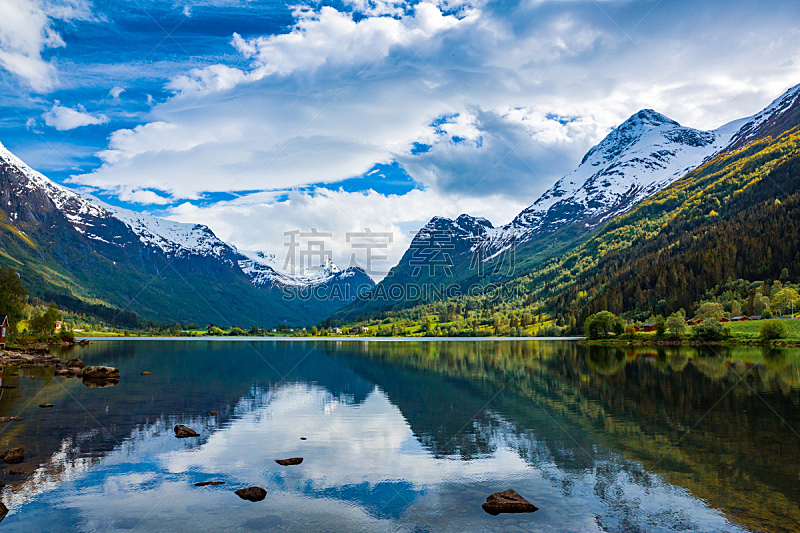自然,挪威,自然美,水,天空,美,水平画幅,山,无人,户外