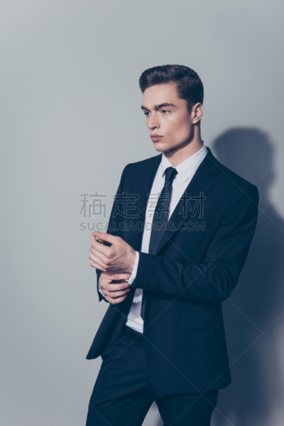男商人,信心,非凡的,认真的,氦,看,背景聚焦,纯洁,站
