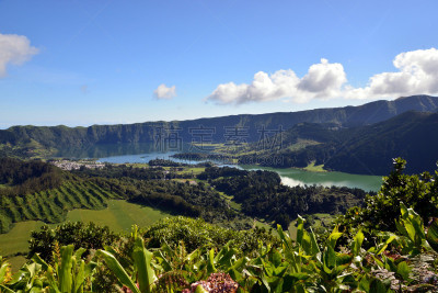拉格那沃德湖,塞特港,麻省理工学院,水平画幅,无人,火山地形,八仙花属,户外,印度姜花,塞蒂拉瓜斯