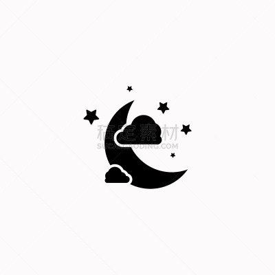 夜晚,矢量,计算机图标,水,天空,风,气候,月亮,绘画插图,标签