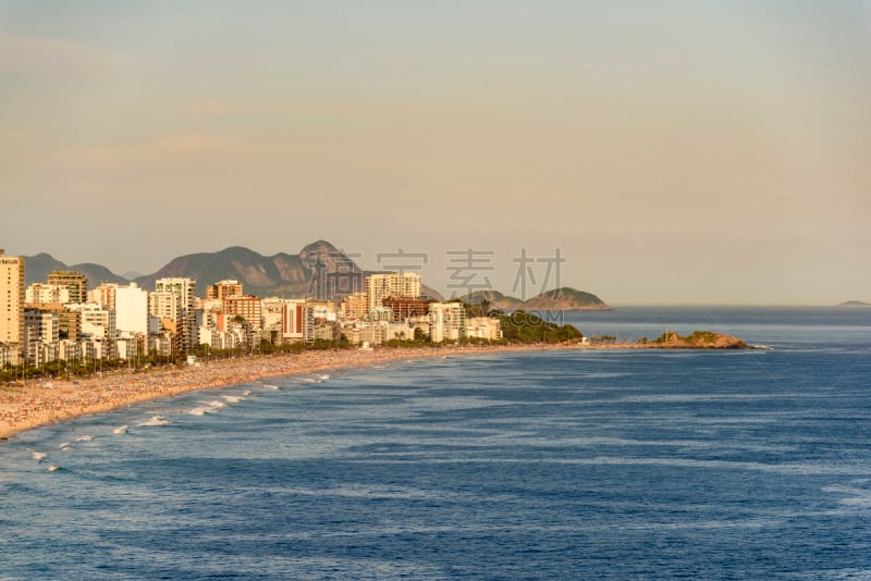 伊帕尼马海滩,海滩,阿波阿杜尔海滩,里约热内卢,巴西人,水平画幅,山,沙子,夏天,户外