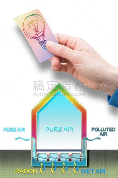 氡试验,电灯泡,专业人员,问题,专门技术,住房,手牵手,图像,概念,解决