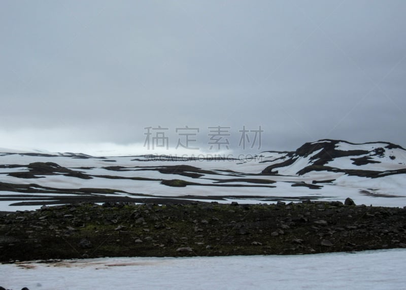 火山,白色,地形,冰岛国,黑色,徒步旅行,在之间,米达尔斯冰川,高对比度,飘然