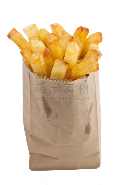 炸薯条,分离着色,垂直画幅,饮食,无人,不健康食物,精制土豆,背景分离,小吃,部分