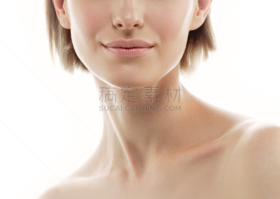 肩,嘴唇,人的鼻子,颈,女人,白色,影棚拍摄,分离着色,锁骨,长的