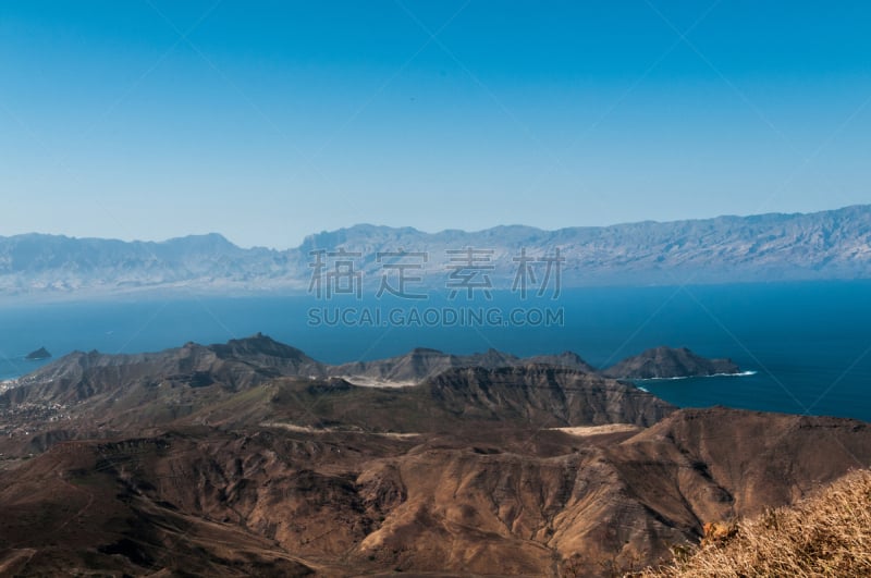 圣威森特,明德卢,水,天空,美,水平画幅,火山地形,大西洋,户外,山