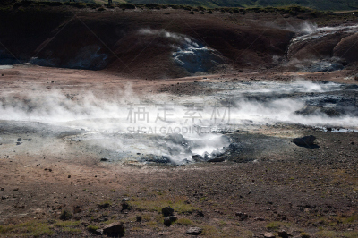 岛,西约塔兰省温泉,基质,建筑的,硫磺,地震,水平画幅,无人,户外,冰岛国