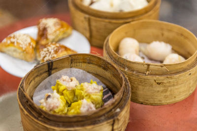 茶馆,点心,多样,蒸锅,吝啬的,饺子,水平画幅,无人,开胃品,烘焙糕点