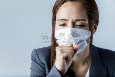 衣服,青年女人,面具,健康保健,概念,喉咙,人类肺脏,努力,仅成年人,青年人